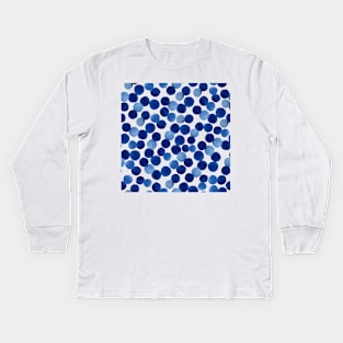 Watercolor Indigo Circles | Pattern Kids Long Sleeve T-Shirt